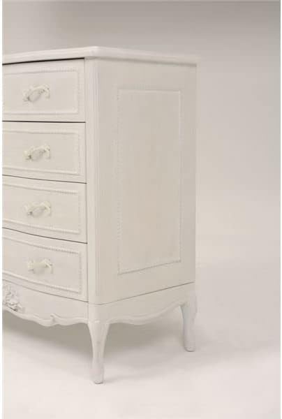 訳あり品！103フレンチ調ホワイトチェスト三段四つ引き木製収納 姫家具